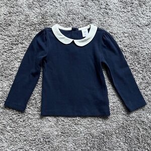 Gap collared cotton ribbed long sleeve top